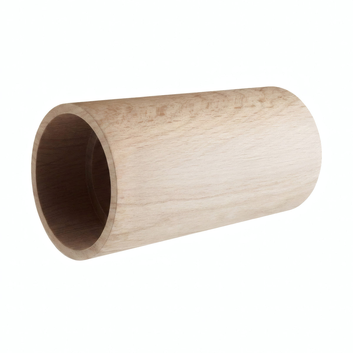 Cylindrical beech wood spotlight lampshade with E27 socket — Natural wood