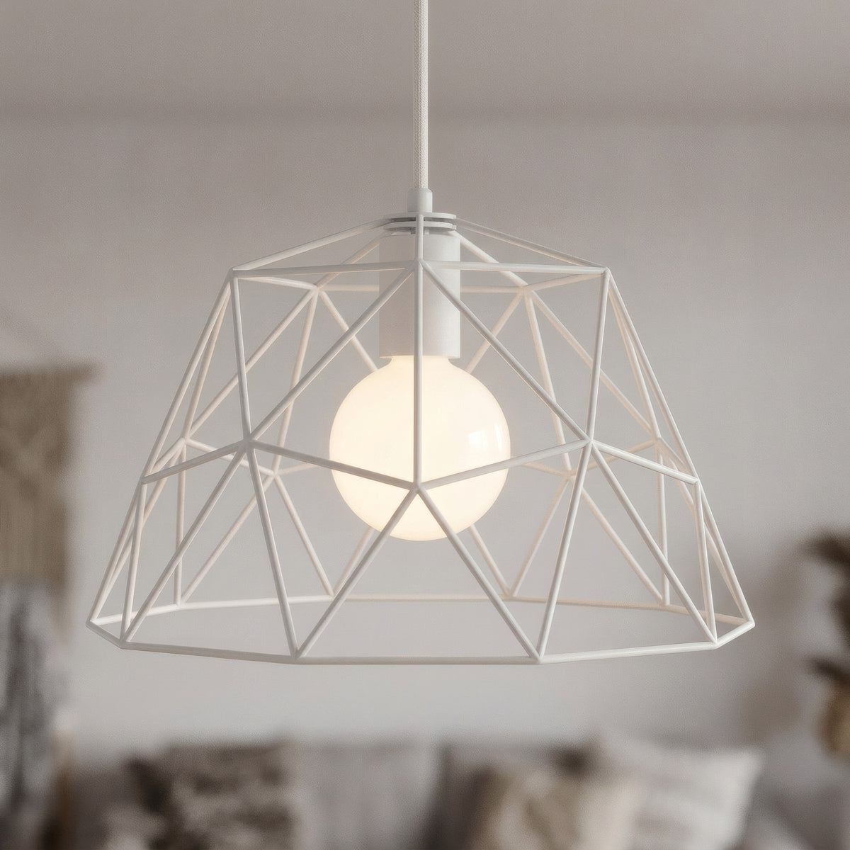 XL metal dome cage lampshade Ø 35 cm with E27 socket