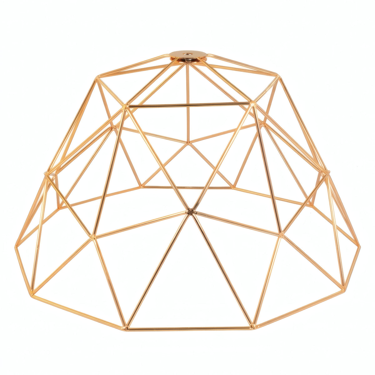 XL metal dome cage lampshade Ø 35 cm with E27 socket — Copper
