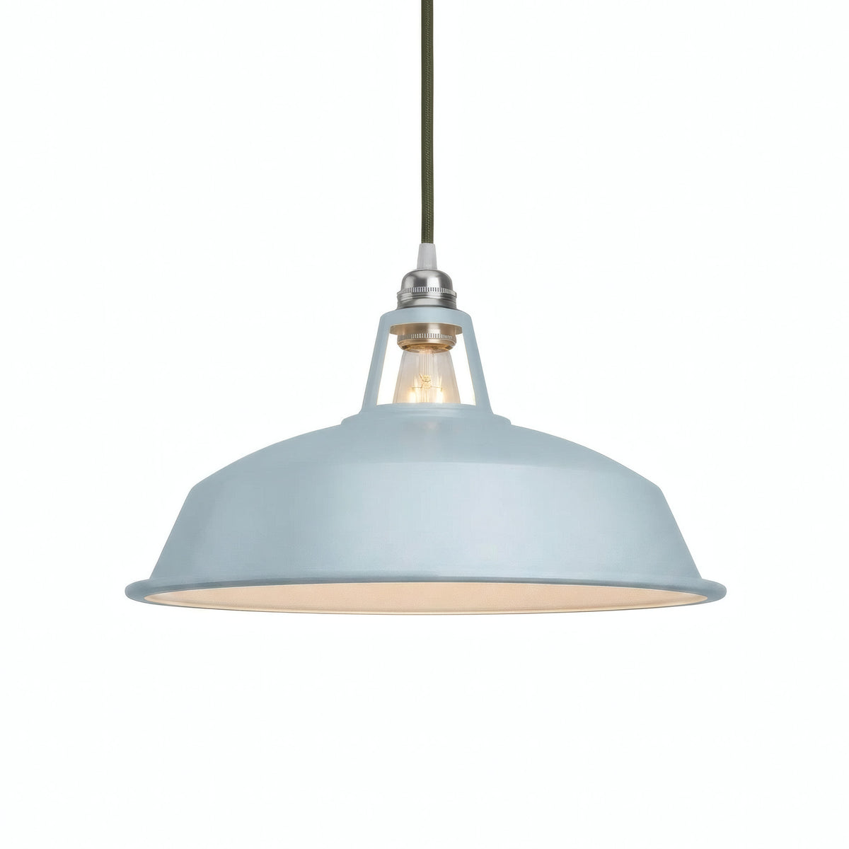 Bell-shaped enamelled metal lampshade Ø 38 cm for E27 socket
