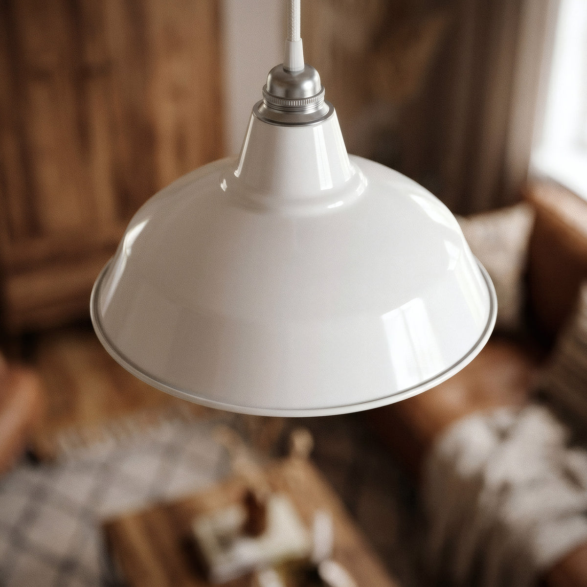 Conical painted metal lampshade Ø 30 cm for E27 socket