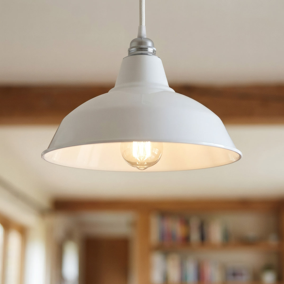 Conical painted metal lampshade Ø 30 cm for E27 socket