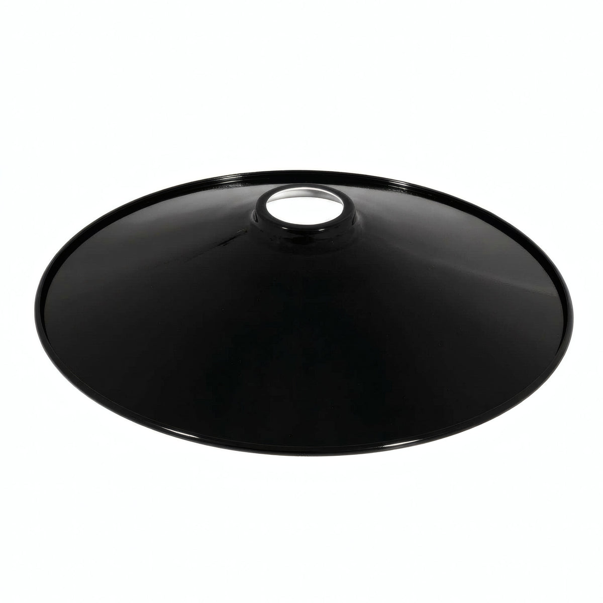 Flat enamelled metal lampshade Ø 30 cm for E27 socket — White and black