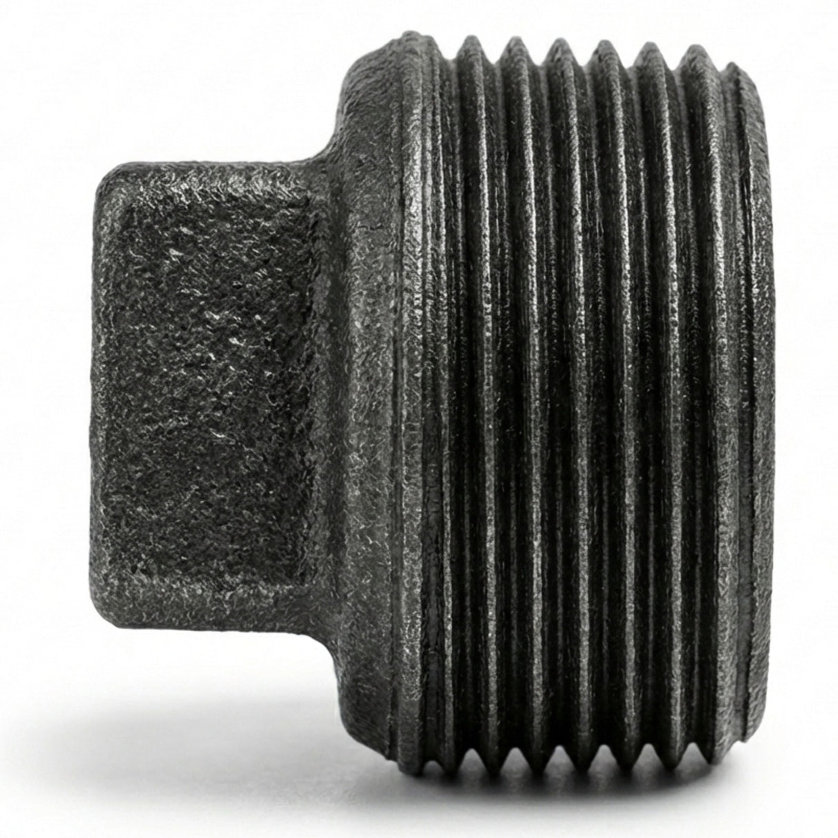 Male plug without stop black cast iron — side view