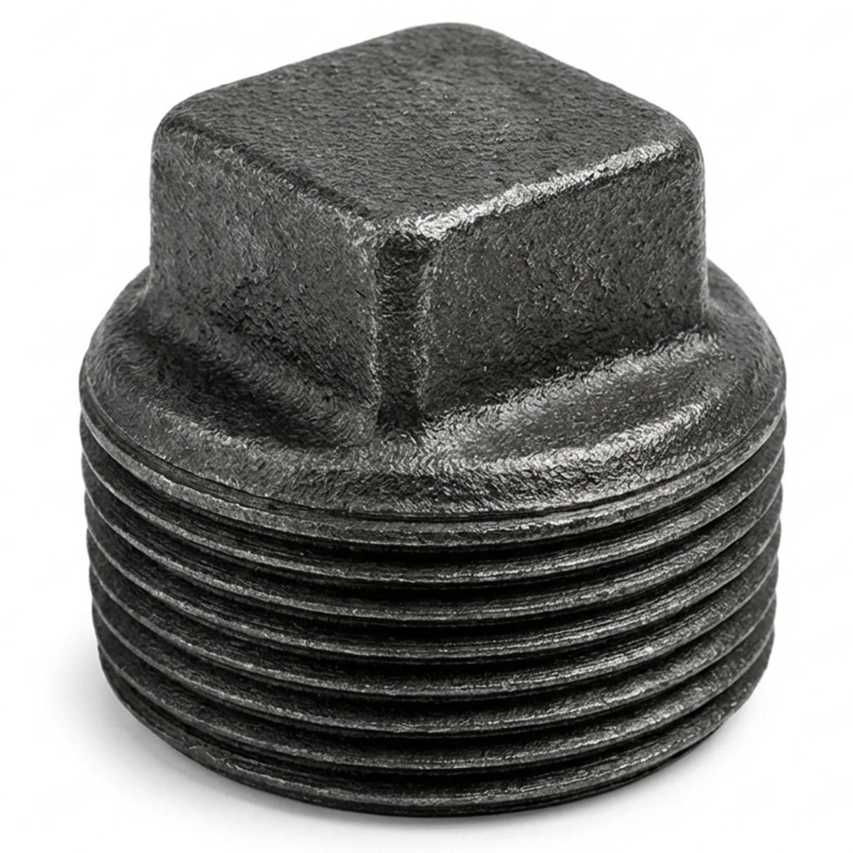 Male plug without stop black cast iron — front view