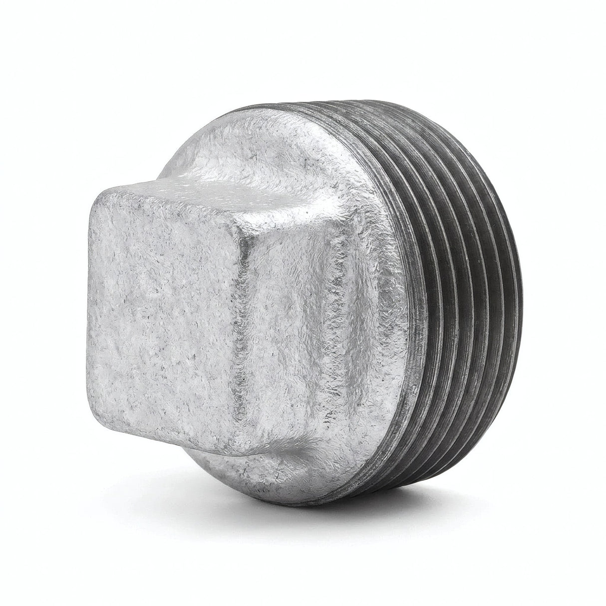 Male plug without shoulder in galvanised cast iron - product photo on white background 8