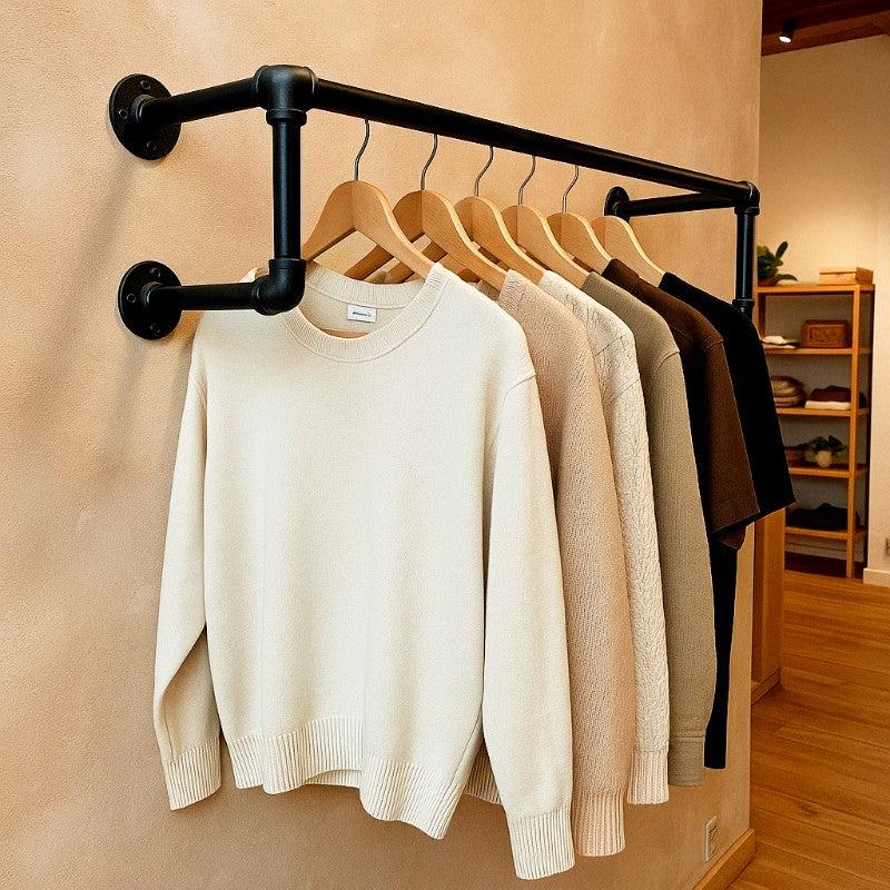 portant mural style industrielle en en tubes noirs