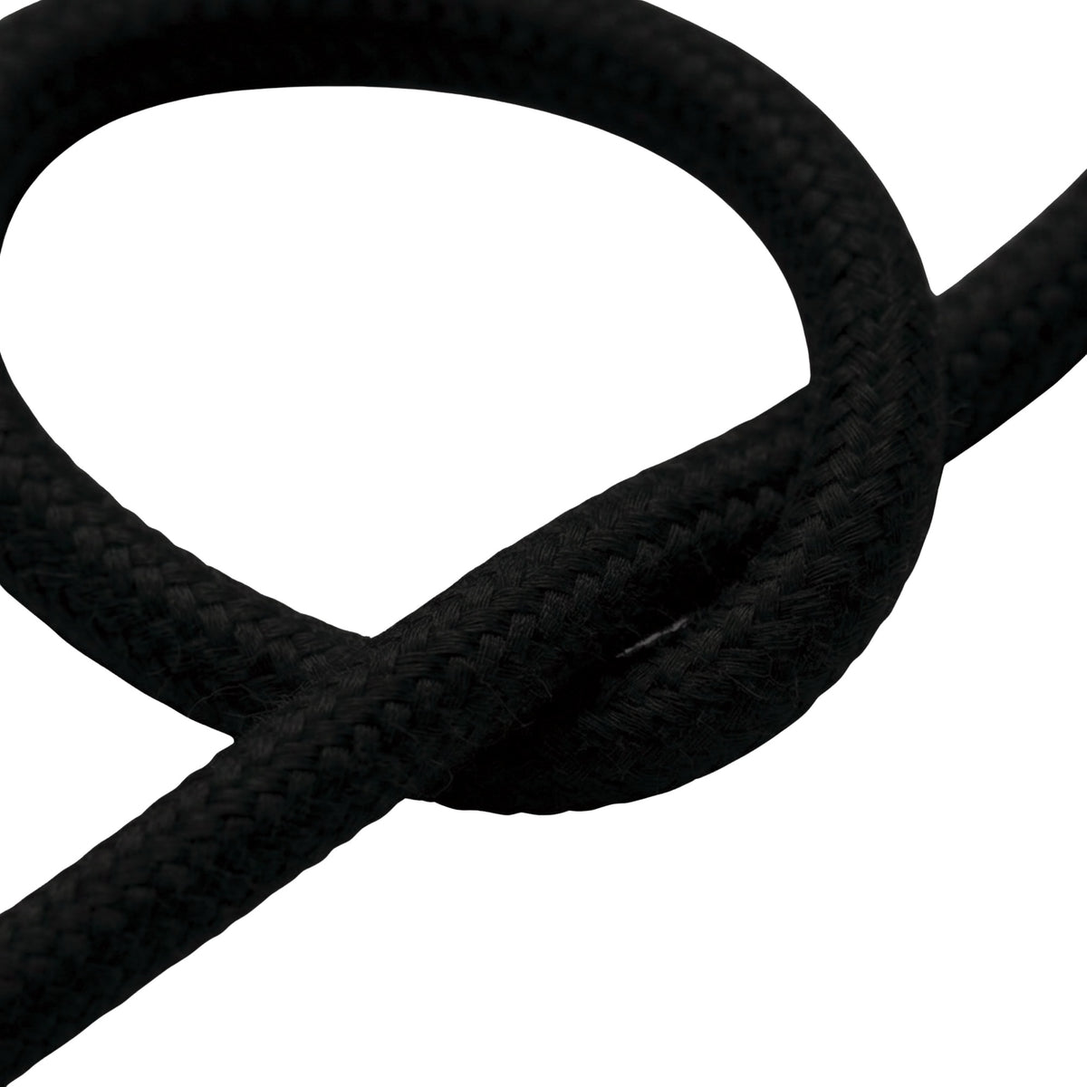 Round cotton fabric cable – Charcoal black