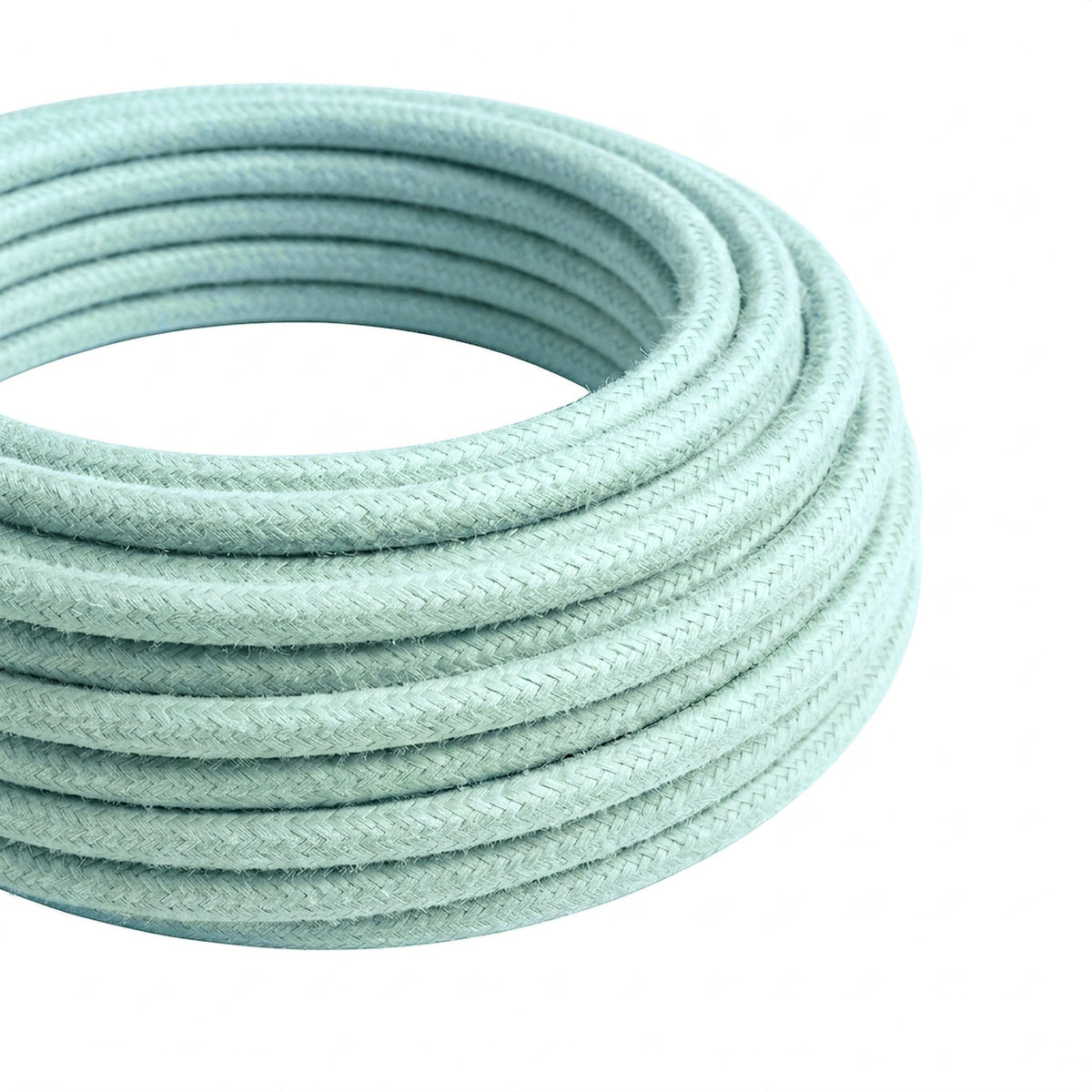 Round cotton fabric cable – Celadon green