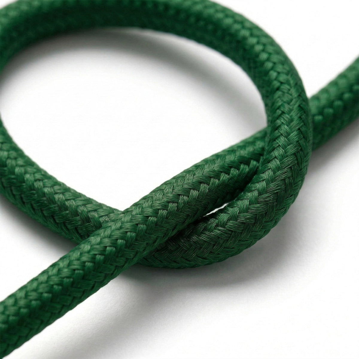 Round silk-effect fabric cable – Forest green