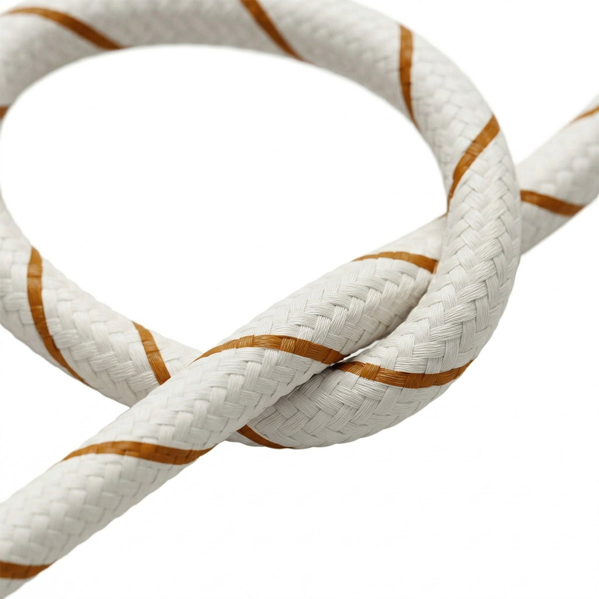 Round striped silk-effect fabric cable – Beer foam
