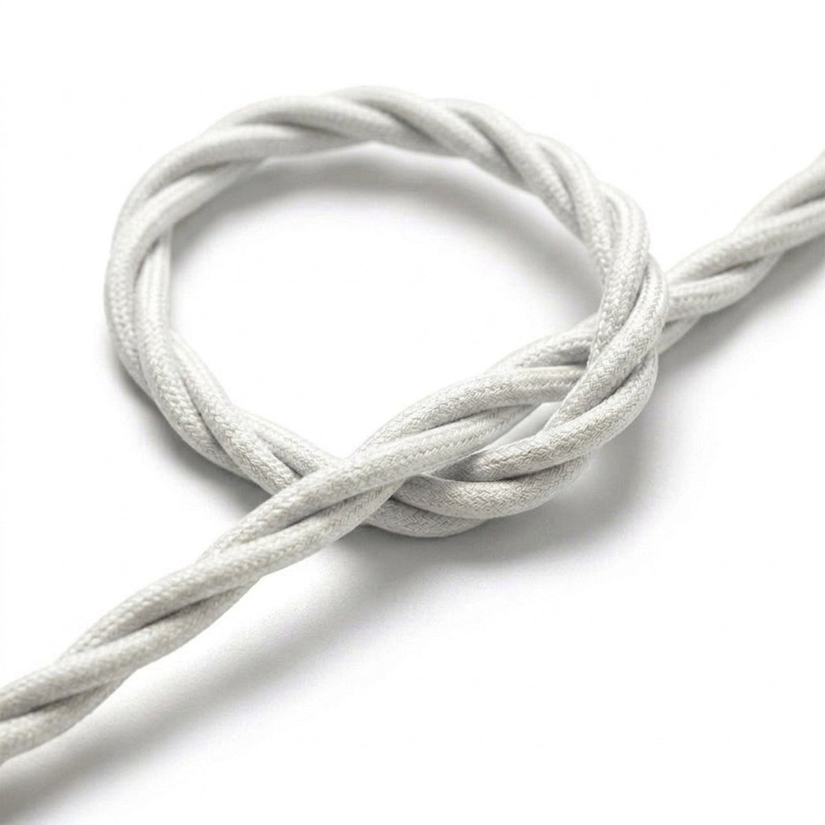 Twisted silk-effect fabric cable – Optical white