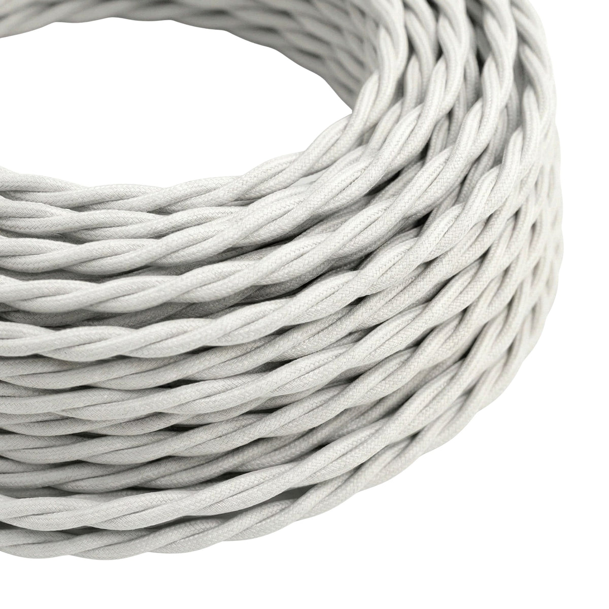Twisted silk-effect fabric cable – Optical white