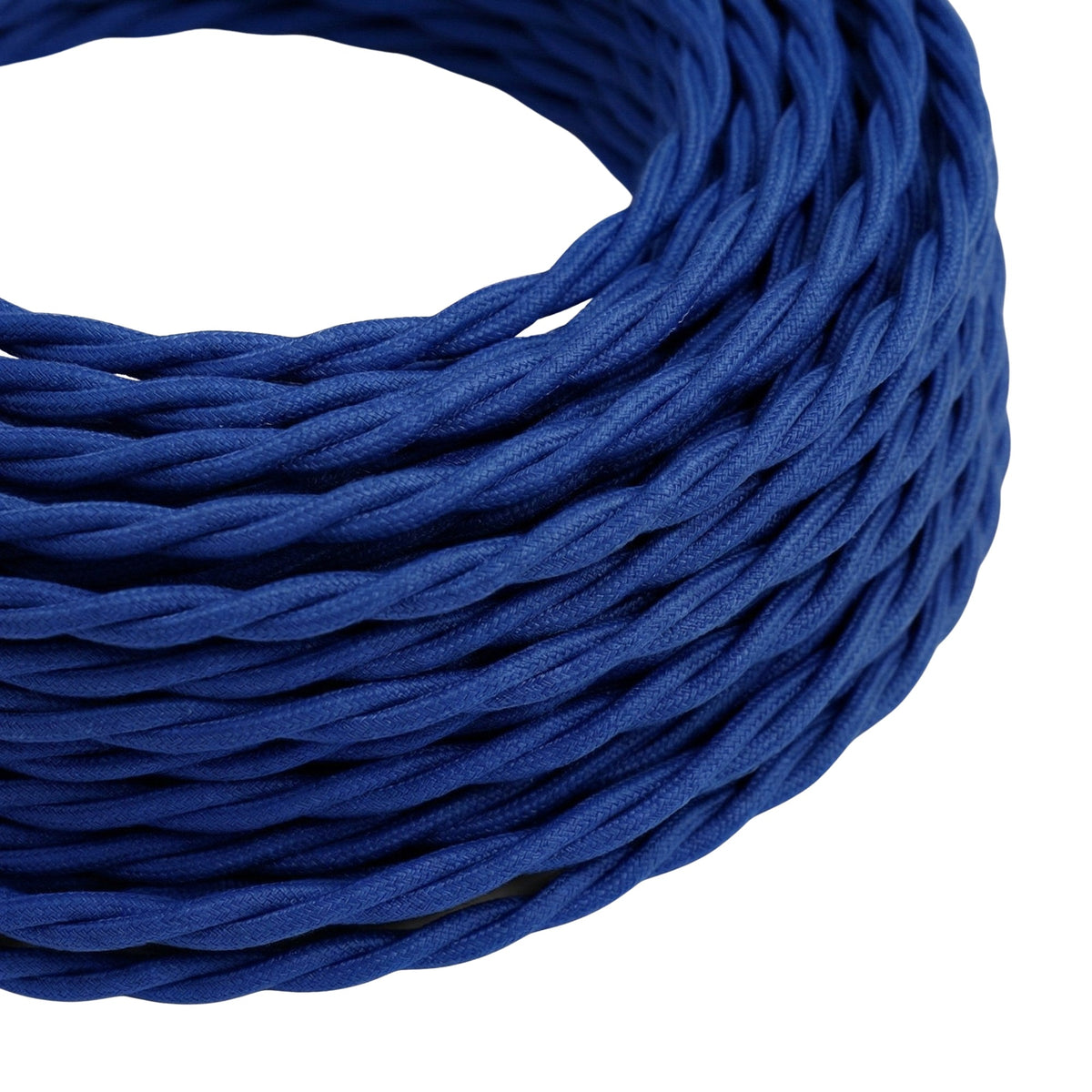 Twisted silk-effect fabric cable – Classic blue
