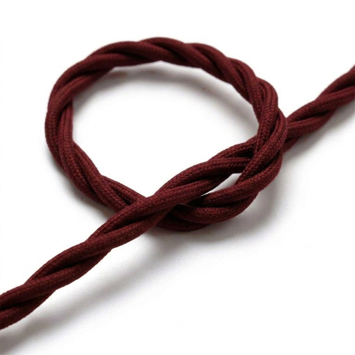 Twisted silk-effect fabric cable – Burgundy