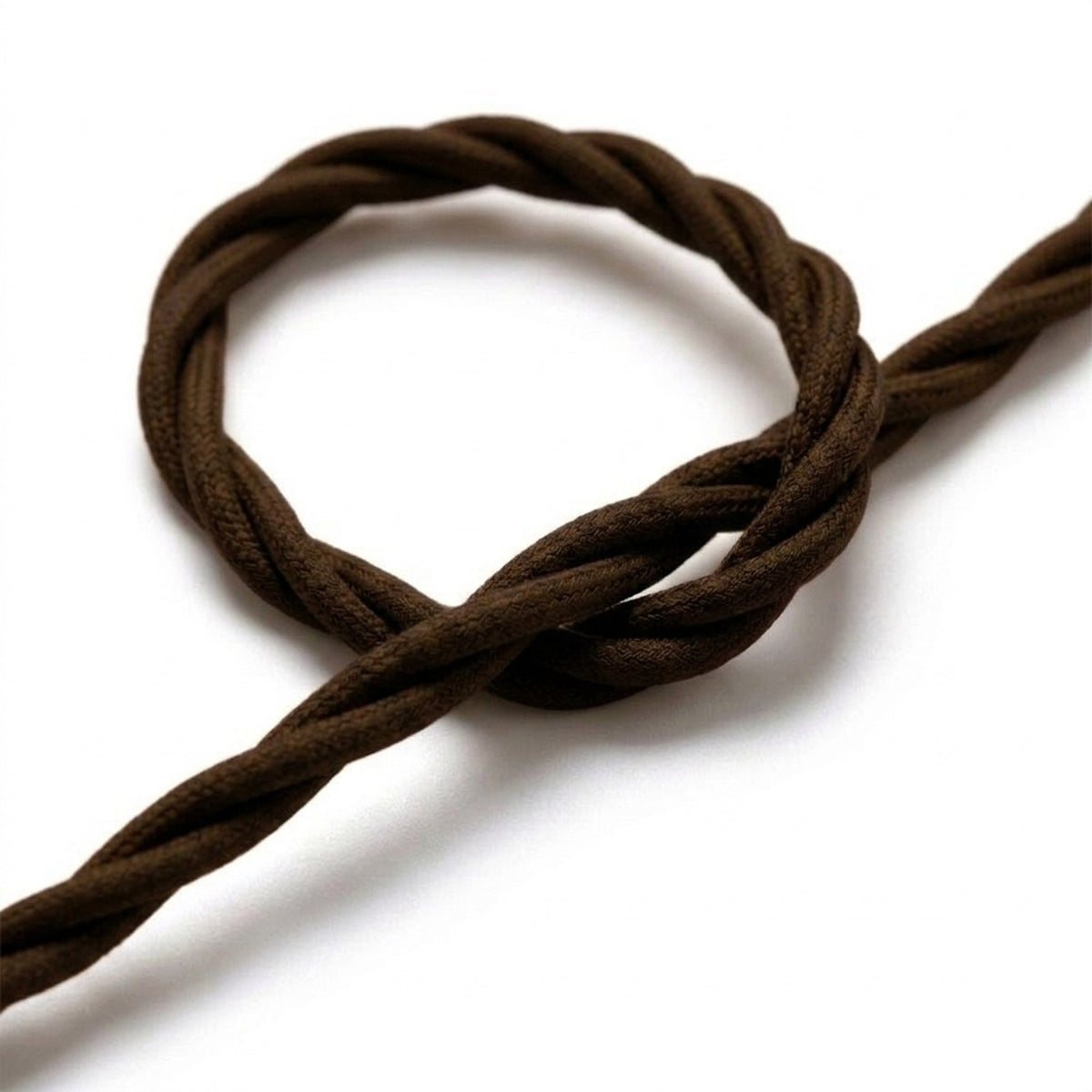 Twisted silk-effect fabric cable – Espresso brown