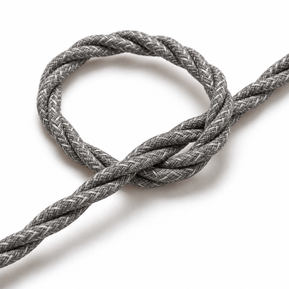 Twisted textile electric cable, natural grey linen — view 2