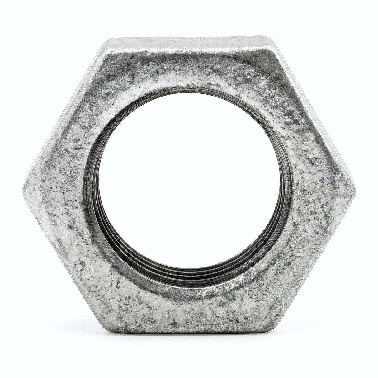 Lock nut in galvanised cast iron - product photo on white background 4