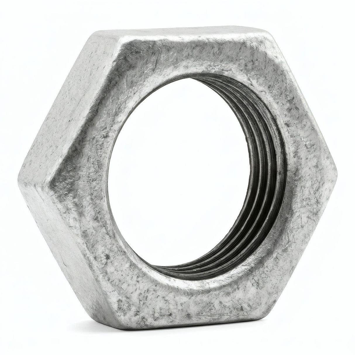Lock nut in galvanised cast iron - product photo on white background 10