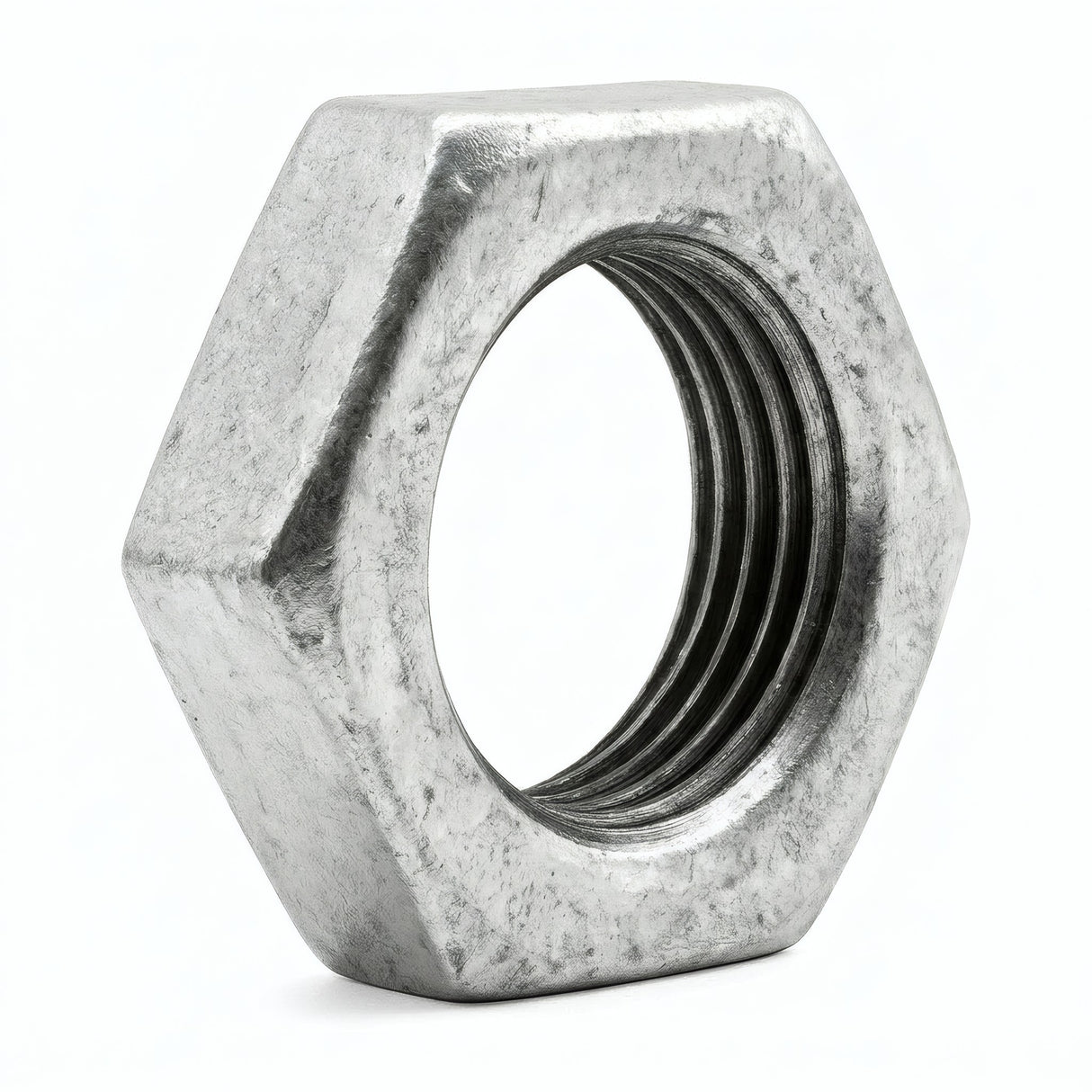Lock nut in galvanised cast iron - product photo on white background 11