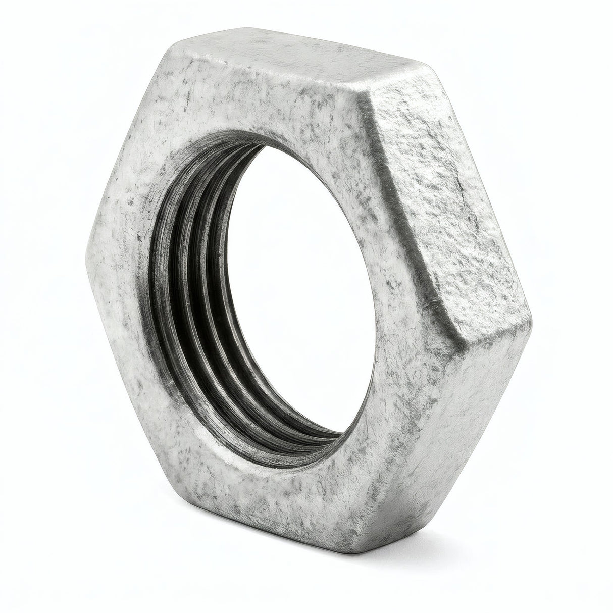 Lock nut in galvanised cast iron - product photo on white background 14