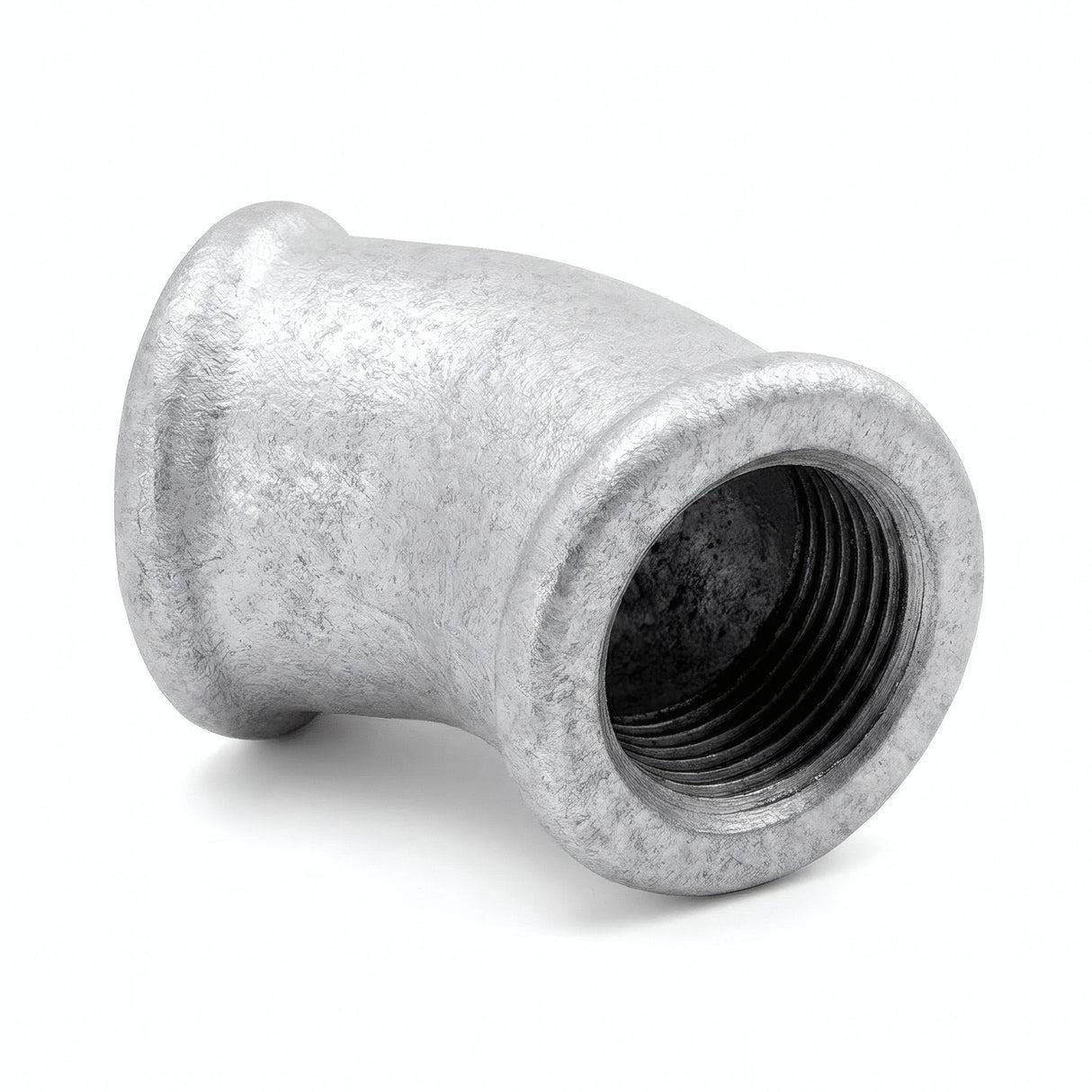 45° elbow F/F in galvanised cast iron - product photo on white background 16