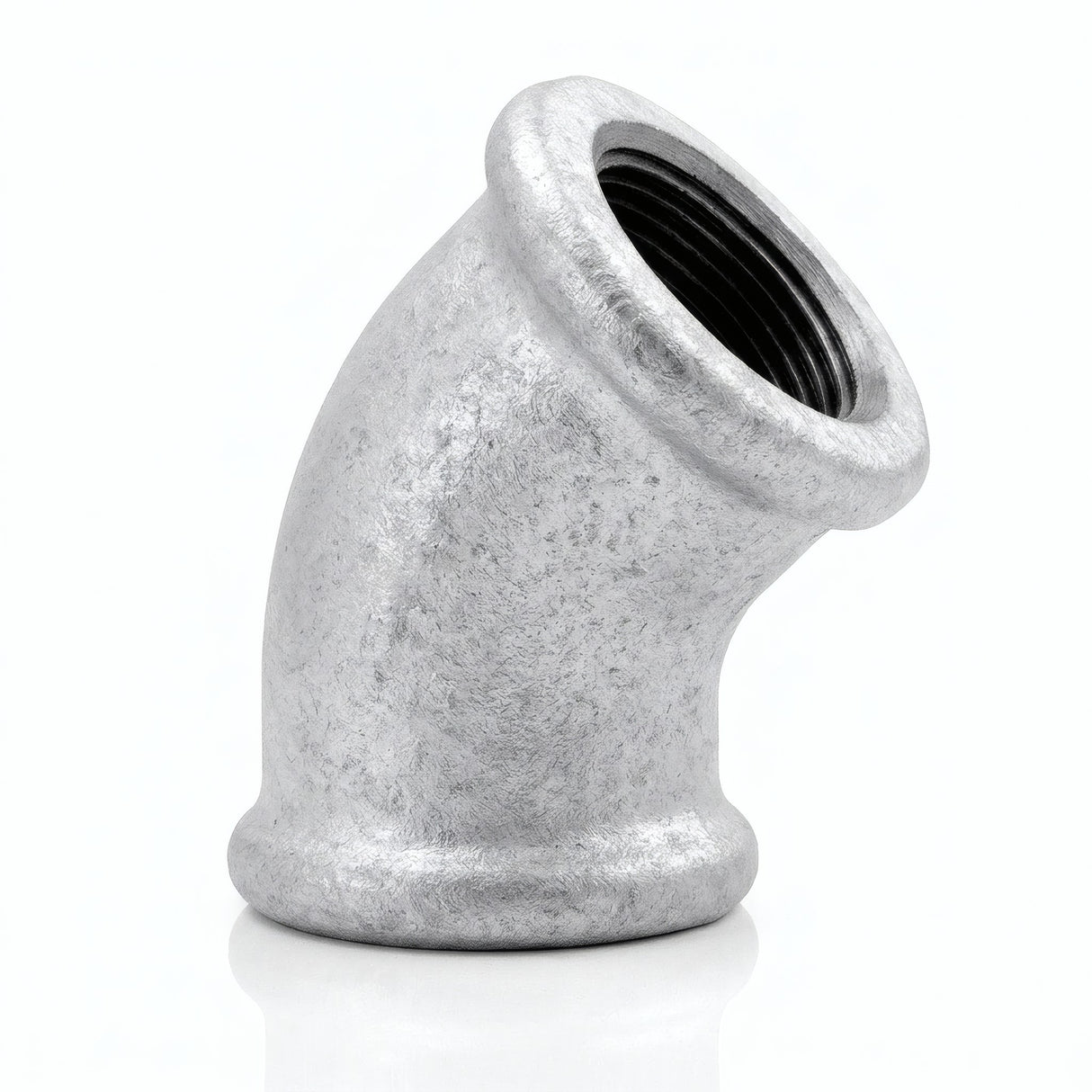 45° elbow F/F in galvanised cast iron - product photo on white background 19