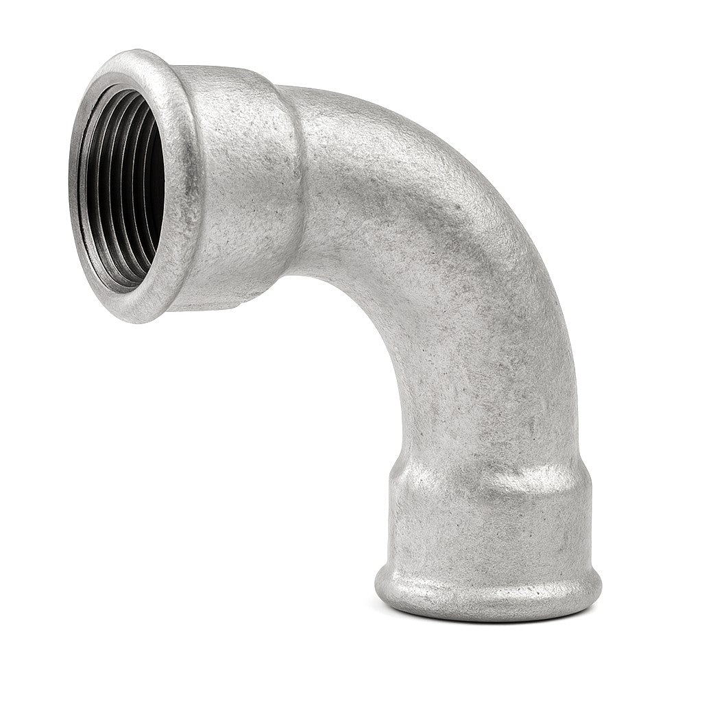 Coude courbe femelle fonte galvanisée
