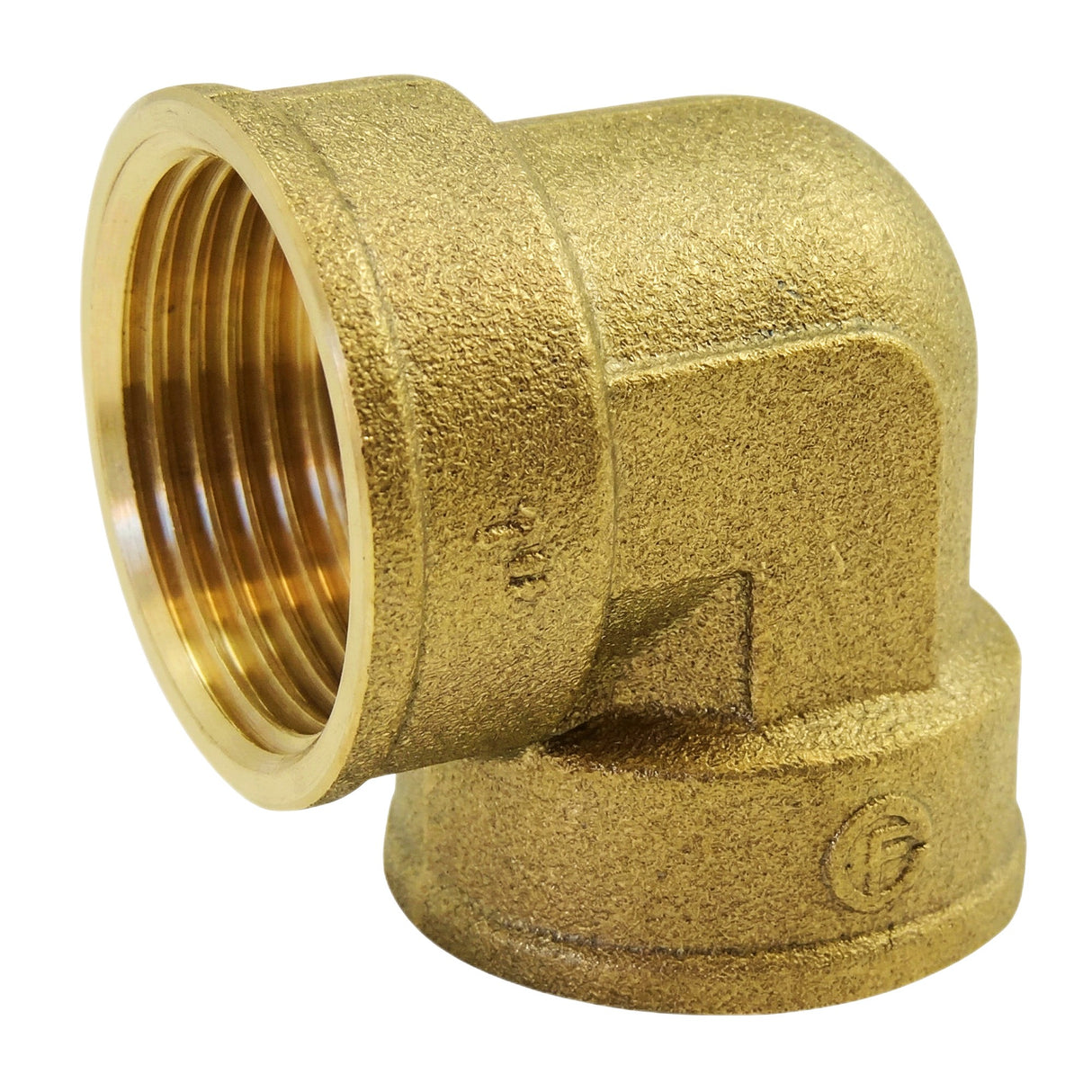 90° female-to-female elbow in CW617N brass BSP - isometric view