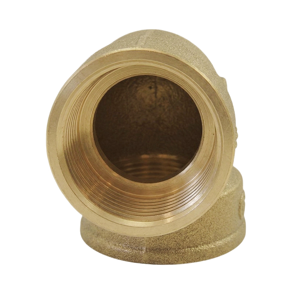 90° female-to-female elbow in CW617N brass BSP - front view