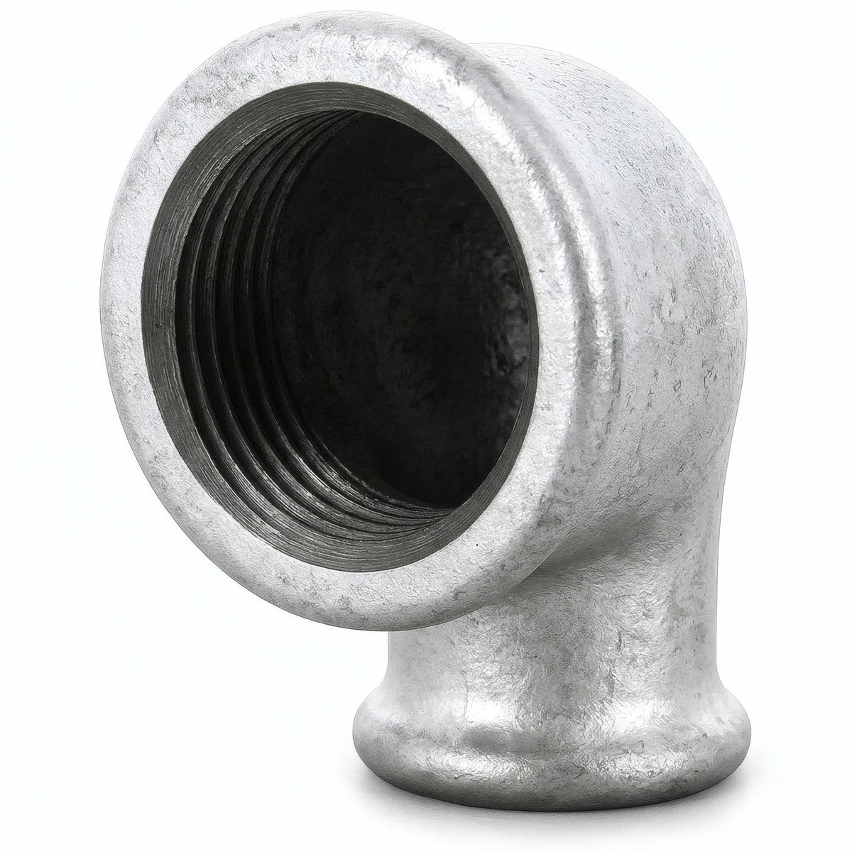 Reducing 90° elbow F/F in galvanised cast iron - product photo on white background 22