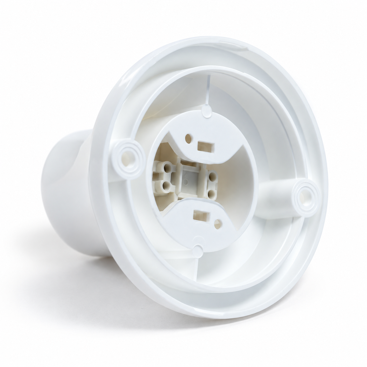 Straight thermoplastic E27 socket for wall or ceiling — white — view 2