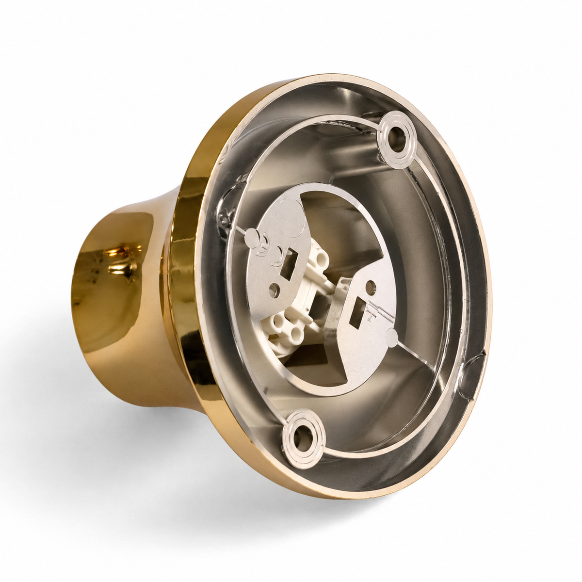 Metallic-finish E27 socket for wall or ceiling — gold finish — view 2