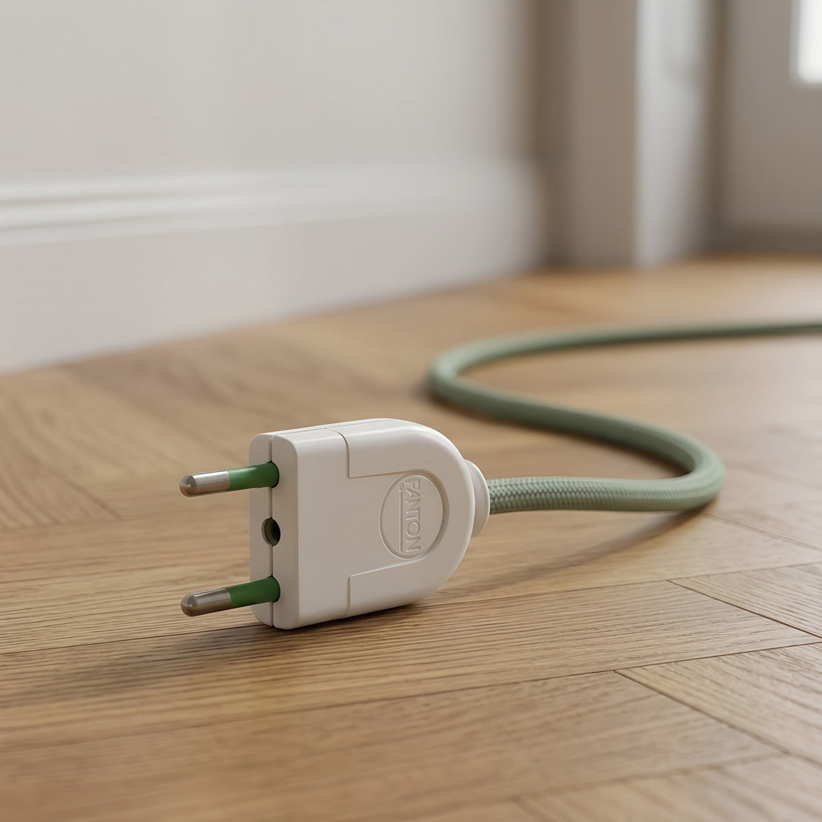 Straight electrical plug, small model for lamps