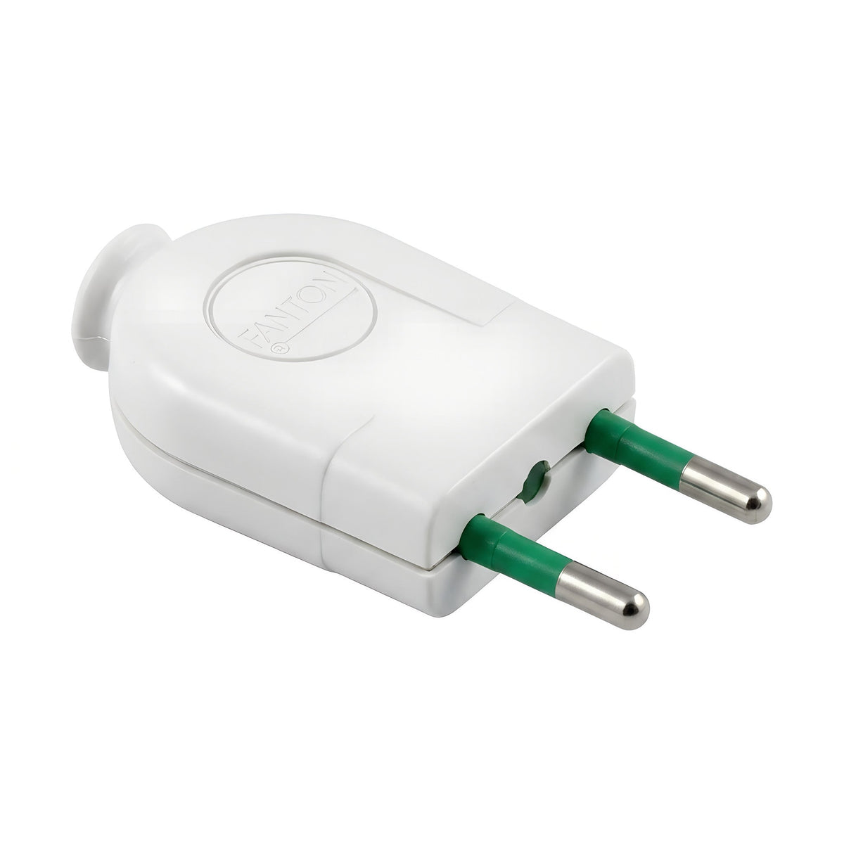 Straight electrical plug, small model for lamps — White