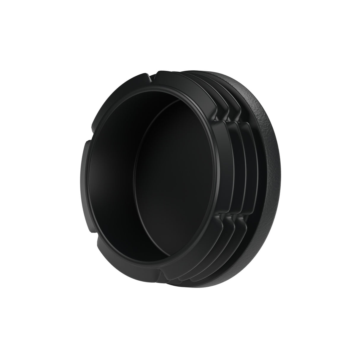 Black plastic insert for female fitting 1″1/4 33x42, bottom view: hollow body and fins