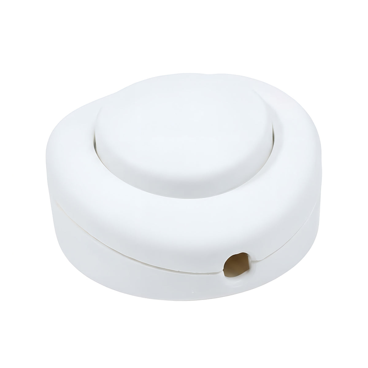 Round single-pole foot switch for floor lamp — White