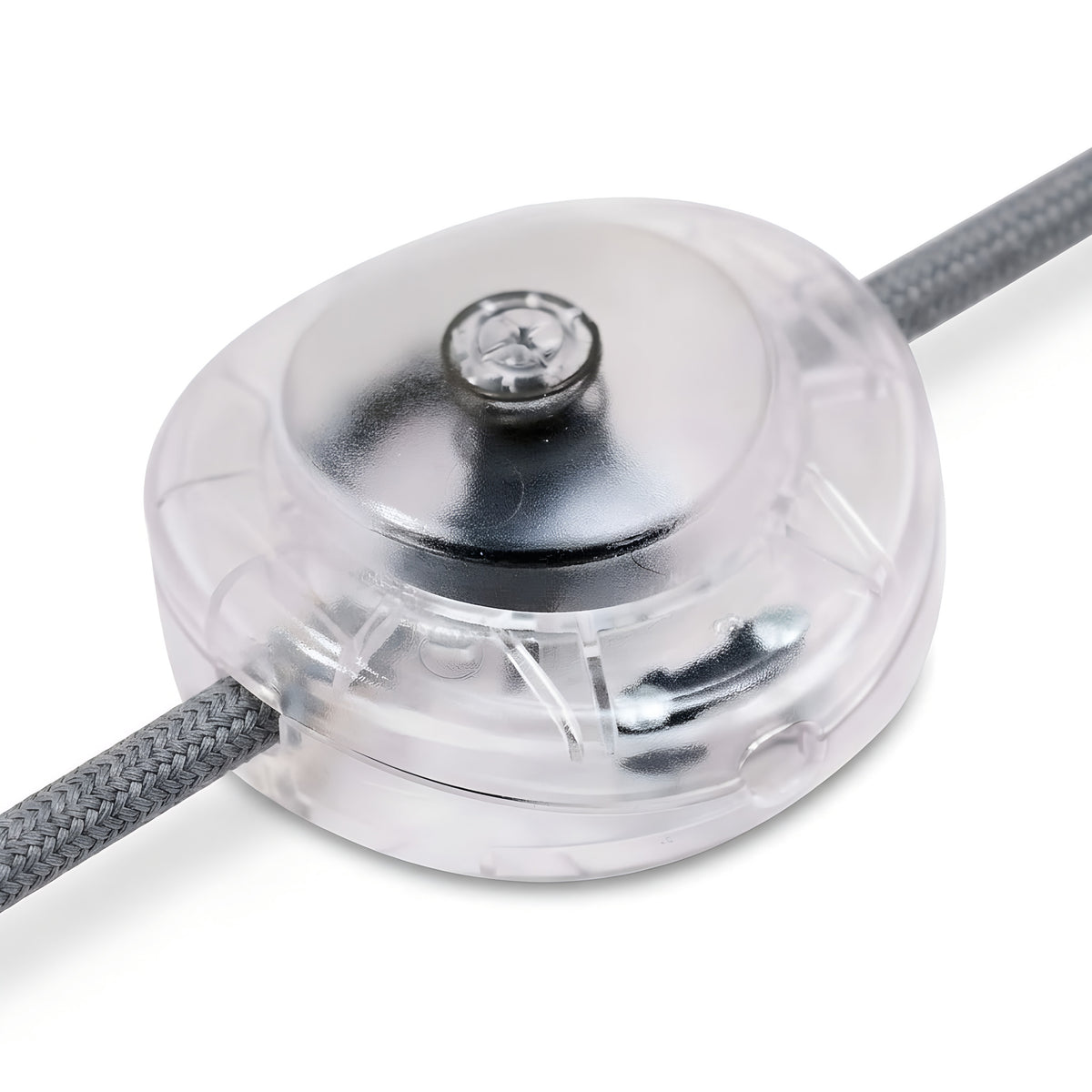 Round single-pole foot switch for floor lamp — Transparent