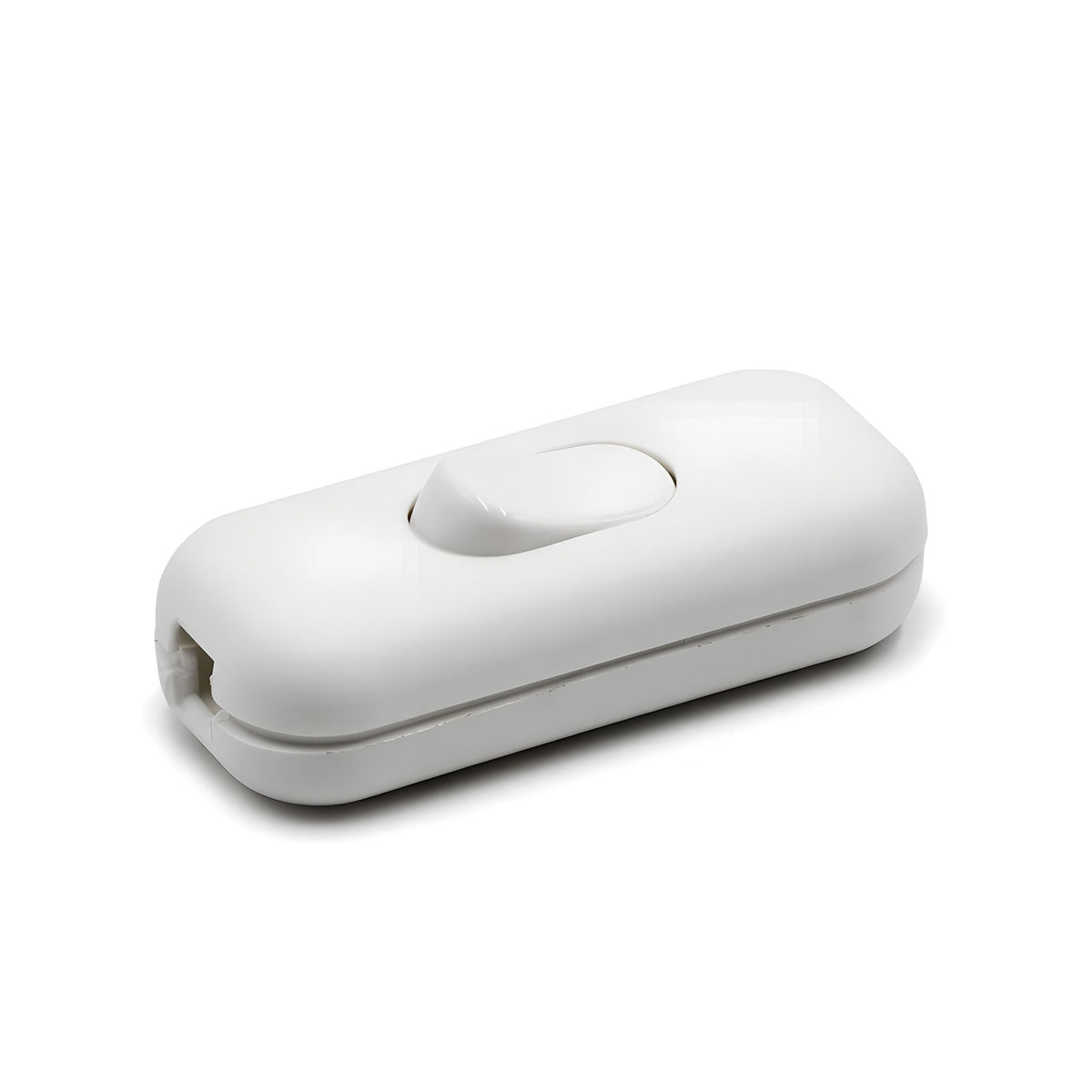Double-pole inline rocker switch for lamp cord — White
