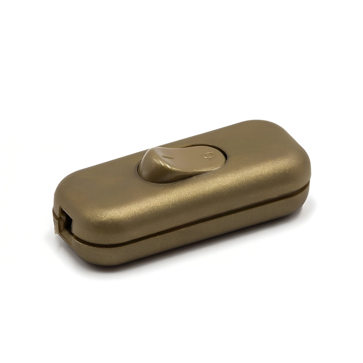 Double-pole inline rocker switch for lamp cord — Gold