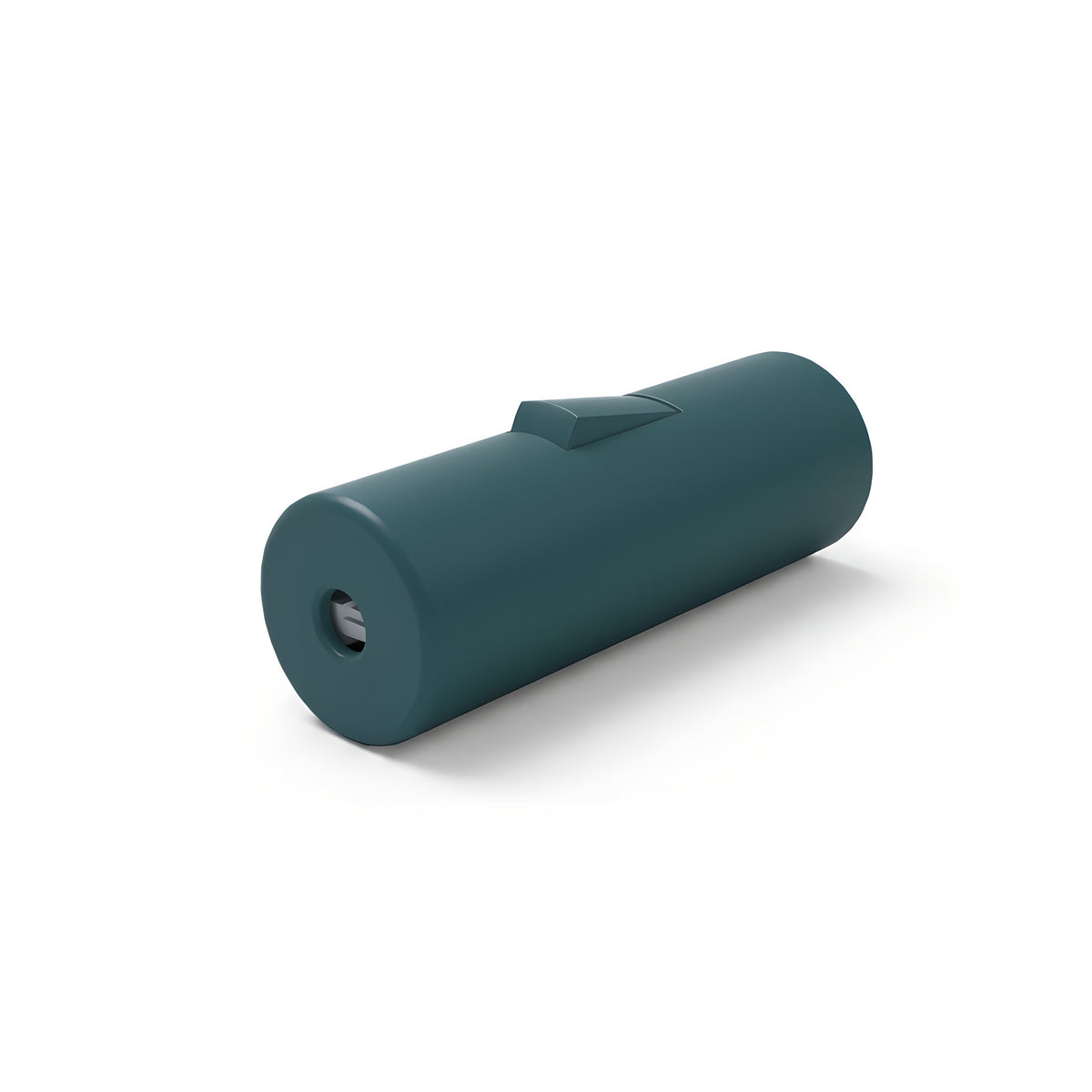 Cylindrical single-pole rocker switch with earth terminal — Petrol blue