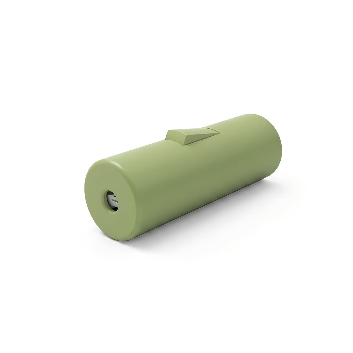 Cylindrical single-pole rocker switch with earth terminal — Meadow green