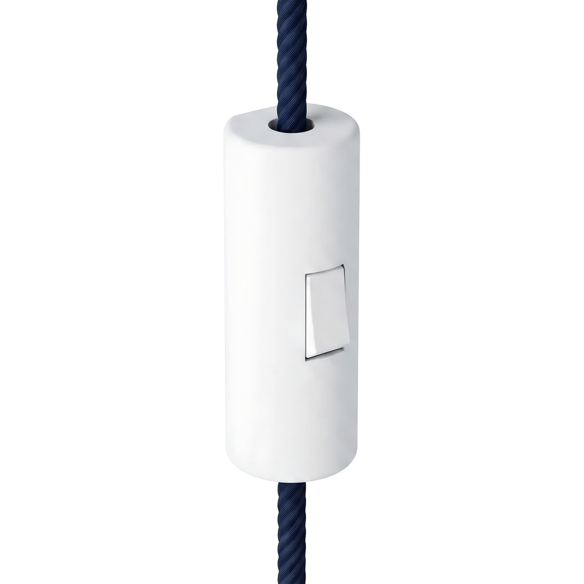 Cylindrical single-pole rocker switch with earth terminal