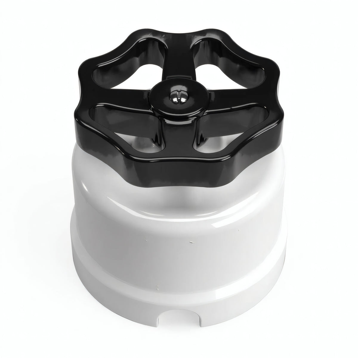 Porcelain two-way switch with a knob — White / Black