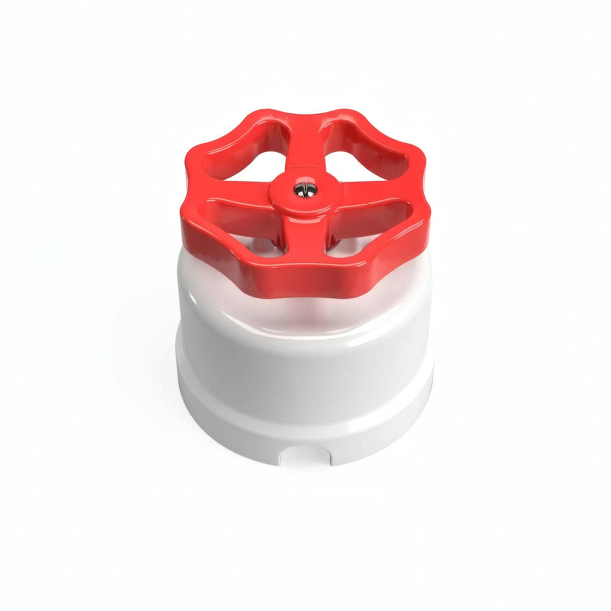 Porcelain two-way switch with a knob — White / Red