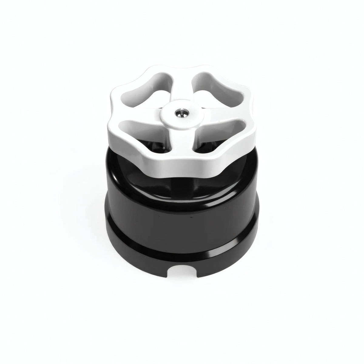 Porcelain two-way switch with a knob — Black / White
