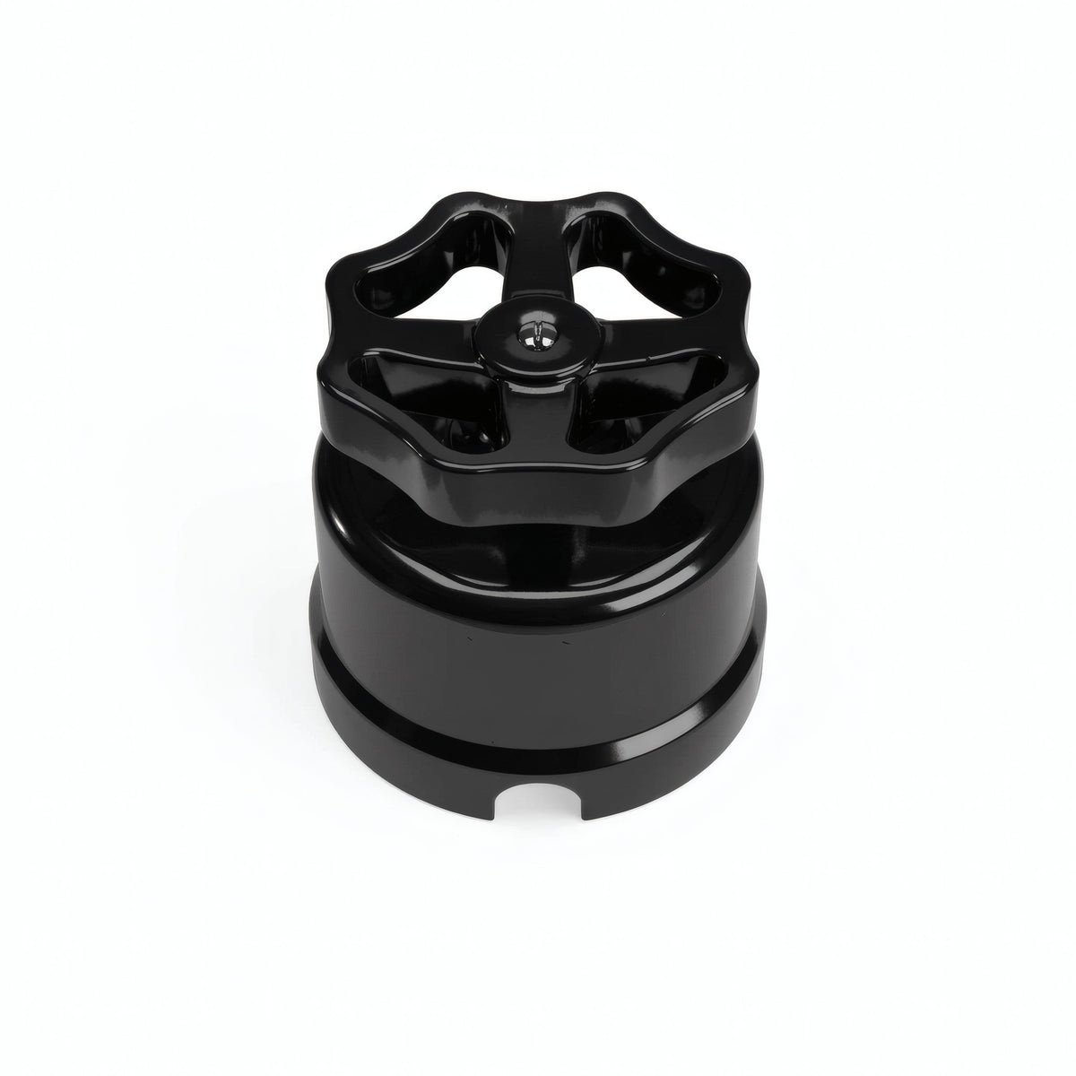 Porcelain two-way switch with a knob — Black / Black