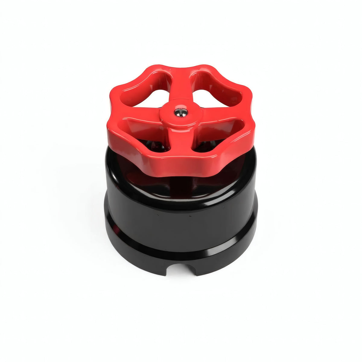 Porcelain two-way switch with a knob — Black / Red