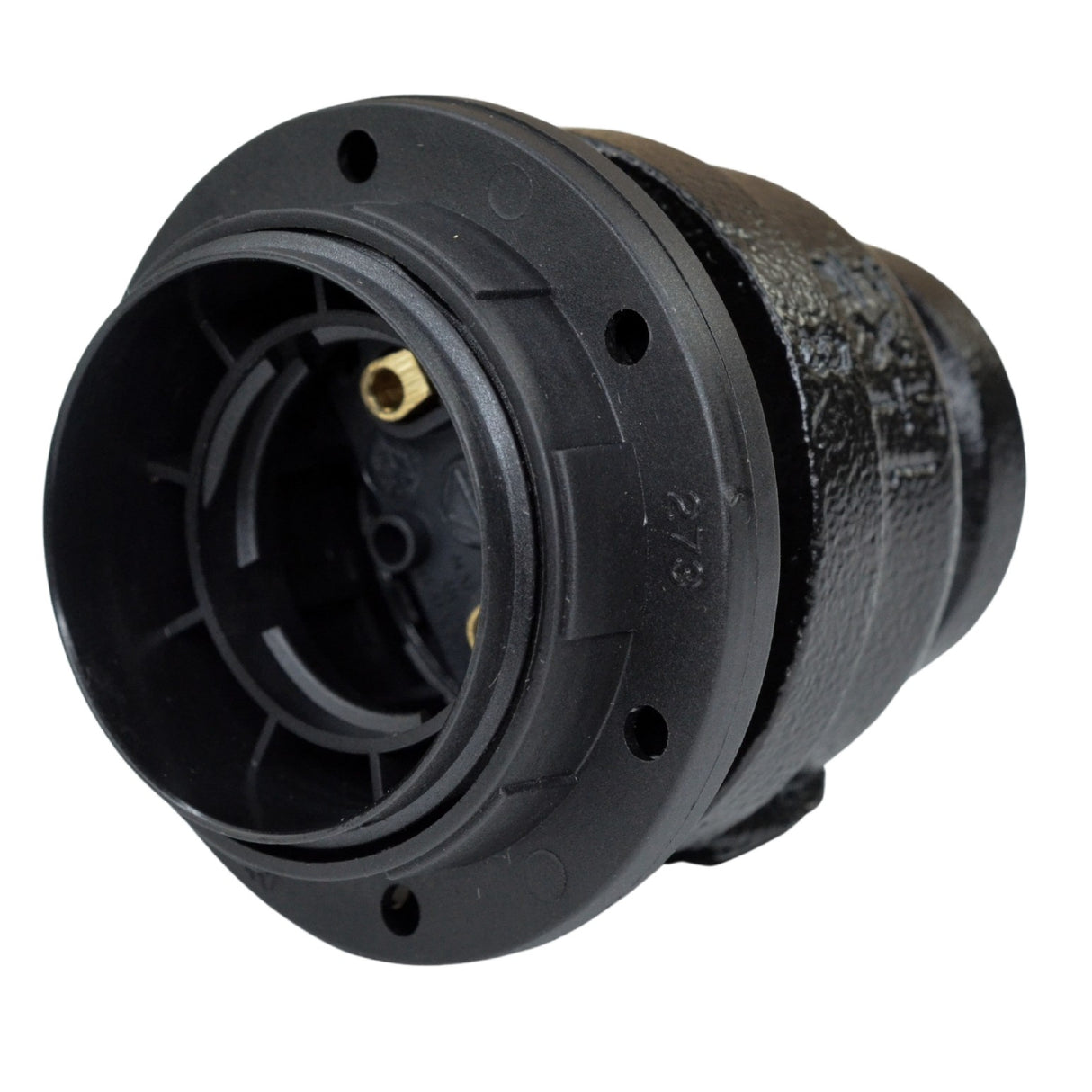 E27 Thermoplastic Socket Kit on Connector – decor – black paint - socket kit for DIY industrial lamp - view 3