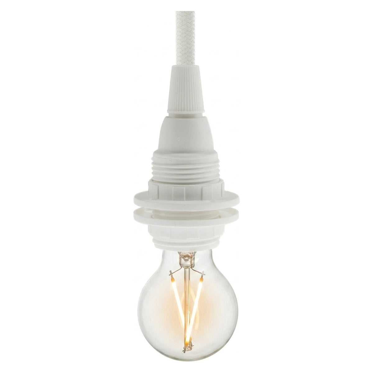 E14 thermoplastic socket with double ring — White